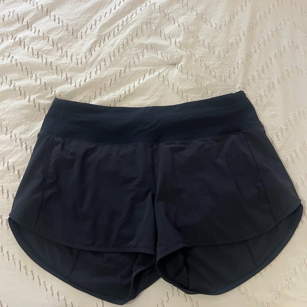 Lululemon Speed Up LR Low Rise Shorts 4” Lined BLK Black Size 8 - Never Worn